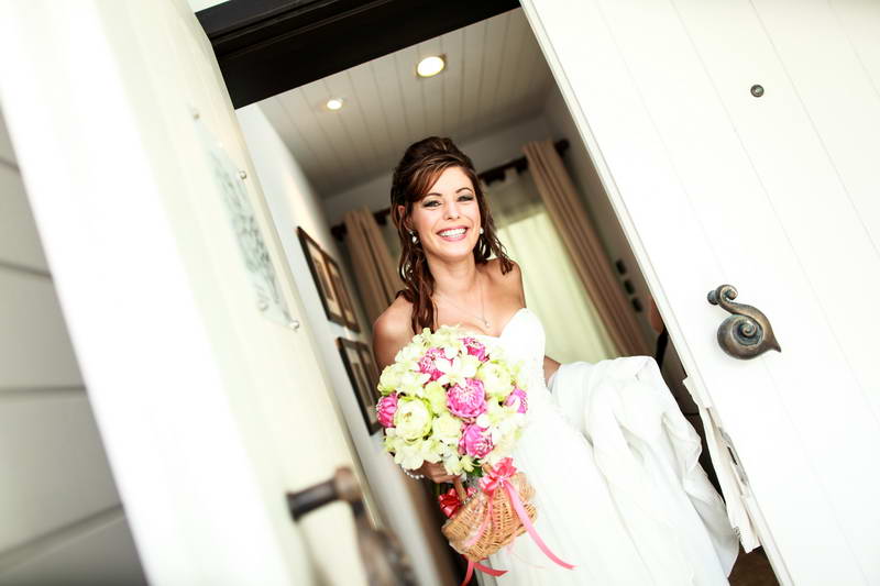 A beautiful bride out from her room before going down to her beach wedding ceremonies. Photo by Thailand & Lipe island photography